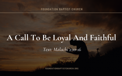 A Call To Be Loyal And Faithful